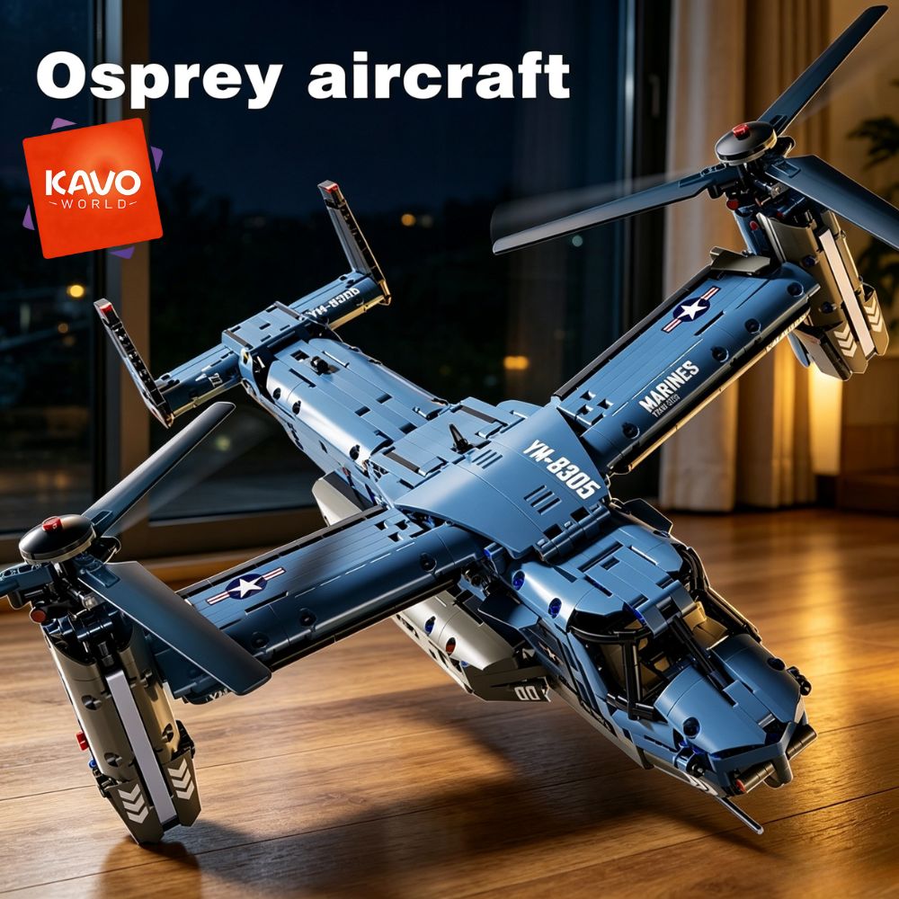 Home Improvement Expo - KAVOWORLD 1486PCS V-22 Osprey Tiltrotor Pesawat